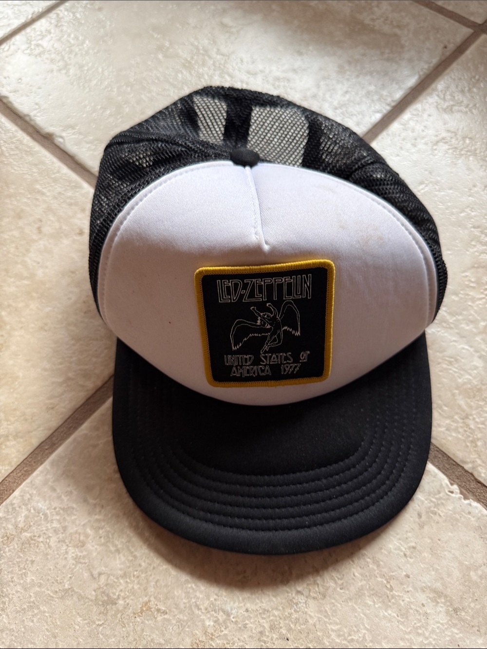 Led Zeppelin Black & White Trucker Hat